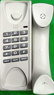 ELADLTEC 97BE Home & Office Wired Telephone, White, with Mute & Recall Functions, LED Ring Indicator, High Quality Sound, Volume Control