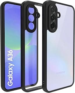 Case Cover Shockproof Hard PC Back Soft TPU Frame Anti-yellowing Slim Protective Cover Compatible with Samsung Galaxy A36 (Clear)