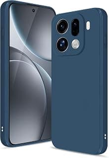 جراب لهاتف OPPO Find X9 Pro، سيليكون عالي الجودة، ملمس ناعم، بطانة داخلية من المايكروفايبر مقاومة للخدش (أزرق)