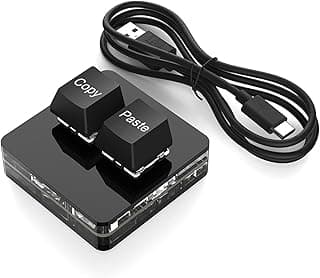 USB Mini 2 Key Keypad,Copy and Paste 2-Key Keyboard,Swappable Mechanical Keyboard for Copy & Paste, OSU Gaming, Shortcuts & Custom Macros,Mini 2-Key Programmable Keypad with RGB Backlit