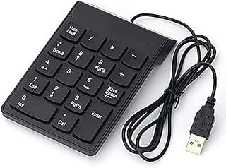 محول كيبورد رقمي سلكي USB صغير بمنفذ USB مع 18 مفتاح متوافق مع اللاب توب والكمبيوتر وويندوز 2000 وXP وفيستا 7 أو إصدار ميلينيوم
