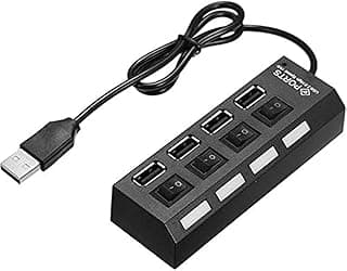 USB 2.0 High Speed Hub, 4 Port With On/Off