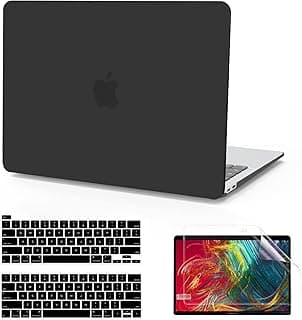 Anban Compatible with MacBook Pro 13 inch Case 2020 2019 2018 2017 2016 A2338 M1 A2251 A2289 A2159 A1989 A1708 A1706 with Touch Bar, Plastic Hard Shell Case + Keyboard Cover + Screen Protector, Black