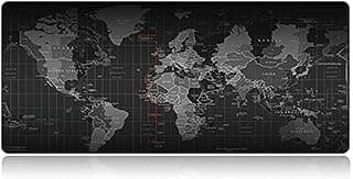 XL World Map Gaming Mouse Pad, 80 x 30 cm, World Map with Non-Slip Base, Tight and Smooth, Suitable for Any Mouse, Keyboard and Laptop (80x30,)