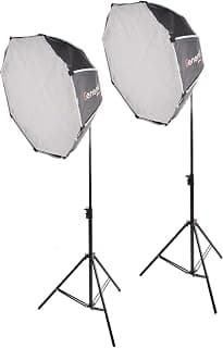 إضاءة استوديو 125W بجهد Ac110-240V ودرجة حرارة 2700K-6500K مع فلاتر RGB مجموعة من 6 قطع - أسود