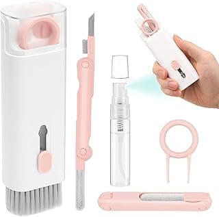 3-in-1 Electronic Device Cleaning Kit with Pods Cleaner, Screen Cleaner and Cleaning Solution, Pink and White