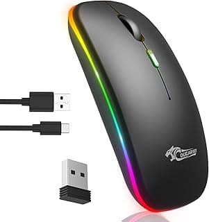 COUGAR-EGY Wireless Mouse (E-1400), RGB LED, Silent Click, Lightweight, 3 Modes, USB Receiver, for PC, Laptop, Mac