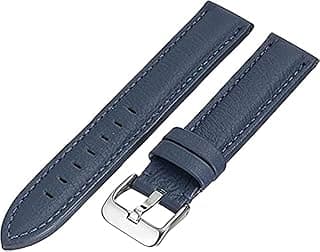 حزام جلد ناعم من بيكسون مع قفل أسود لساعة سامسونج جالاكسي 46mm / هواوي GT2 / جير S3 فرونتير وكلاسيك / هونر ماجيك 2 / ساعة فوسيل الذكية - 22mm - كحلي