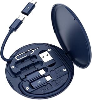 مجموعة كيبل محول شحن USB نوع سي الى صندوق اضاءة تحويل A ونوع C ذكر مايكرو - - لايتنينغ نقل البيانات تخزين البطاقات دبوس اخراج صيني حامل جوال ازرق