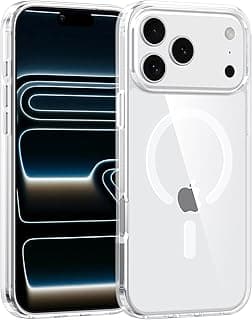 Magnetic for iPhone 17 Pro Case,[Compatible with MagSafe][Not Yellowing][Military-Grade Protection] Crystal Clear Hard PC Back&Soft TPU Shockproof Protective case for iPhone 17 Pro(Clear)