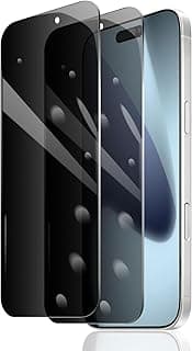Pack of 2 Privacy Screen Protectors for iPhone 17 Pro/16Pro/17, Anti-Spy Tempered Glass Screen Protector, Tempered Glass Screen Protector, Anti-Scratch