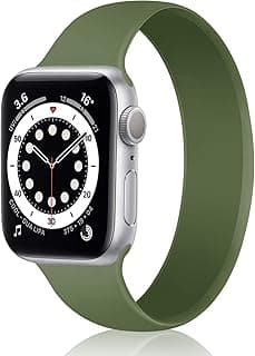 Solo Loop Silicone Watch Strap Compatible with Apple Watch 44mm 42mm 40mm 38mm, Soft Elastic Bands Sport Replacement for iWatch Series 6 SE 5 4 3 2 1, 42mm/44mm-L, silicone,