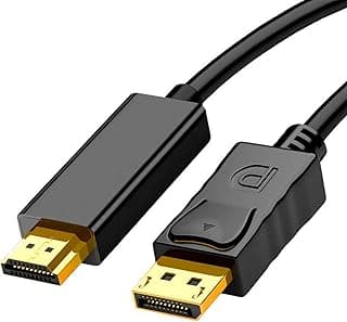 كابل محول من منفذ شاشة ديسبلاي بورت إلى HDMI، محول فيديو عالي الأداء، موصلات مطلية بالذهب، تحويل إشارة أحادي الاتجاه، متوافق مع تلفزيون وشاشة وبروجكتور وسماعة رأس لواقع افتراضي ولاب توب وكمبيوتر، 3 م