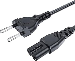 كابل طاقة تايب سي Ichigo Ichie بـ 2 سن Euro IEC C7، كابل Euro 8، مناسب لـ سوني بلايستيشن، PS2، PS3، PS4، PS5، اكس بوكس، تلفزيون، شاشة، راديو وطابعة، 1.5 متر