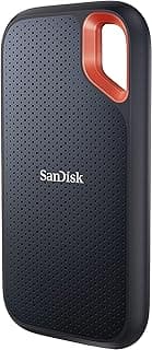 سانديسك SSD محمول للغاية سعة 1 تيرابايت - حتى 1050 ميجابايت/ثانية، USB-C، USB 3.2 الجيل الثاني، مقاوم للماء والغبار بتصنيف IP65، برامج ثابتة محدثة، محرك خارجي ذو حالة ثابتة - SDSSDE61-1T00-G25