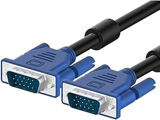 كيبل VGA ذكر الى ذكر 15 دبوس بطول 1.5 متر | موديل HD-15 | كيبل VGA ذكر 5 متر متين وموثوق | هيكل متين | سهل التركيب | اداء موثوق | من قطعة واحدة