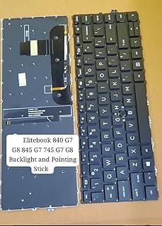 كيبورد لابتوب متوافق مع اتش بي EliteBook 840 G7 845 G8 745 G7 745 G8، تخطيط أمريكي مع إضاءة خلفية، رقم القطعة: M07089-001 M07090-001 M07091-001