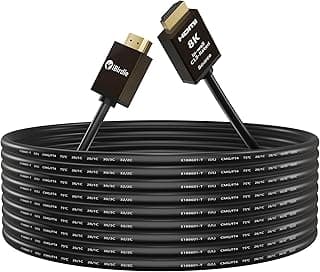 كابل 8K ألياف بصرية HDMI 2.1 62 متر، للاستخدام داخل الجدران (CL3) 4K بسرعة 120 هرتز، HDCP 2.3 سرعة 48 جيجابت في الثانية، لتلفزيون آبل دولبي فيجن أتموس PS5 Xbox وكرت شاشة 3080 و4070 من آي بيردي
