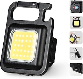 مصباح يدوي بإضاءة LED COB 2000 لومن صغير مغناطيسي ومقاوم للماء وقابل لإعادة الشحن بمنفذ USB بـ 3 أوضاع إضاءة مع دعامة قابلة للطي مناسب للعمل والمشي والتخييم وإصلاح السيارات مربع