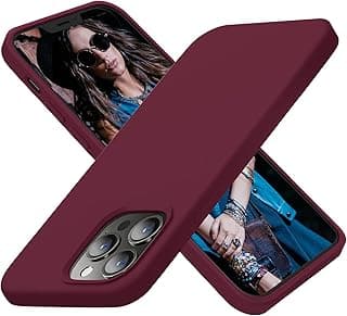 جراب لهاتف ابل iPhone 13 Pro Max، جراب سيليكون رفيع جداً ومضاد للصدمات مع بطانة مايكروفايبر ناعمة، 6.7 بوصة، لون برقوقي