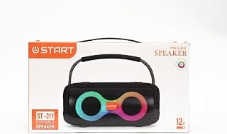 KM Technology START ST-311 Portable Wireless Bluetooth Speaker with Heavy Bass and LED Lighting, 8W, 4000mAh, With Dual USB - Red/black