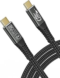 كابل USB Type-C بسرعة 40Gbps بطول 2 متر، متوافق مع USB4 و Thunderbolt 4 و 3، شحن 240W وفيديو 8K لأجهزة ماك بوك، ايباد برو، ديل XPS