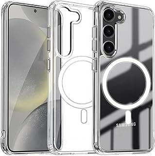 جراب مغناطيسي شفاف لسامسونج Galaxy S24 FE | يدعم Mag Safe | جراب حماية هجين بظهر صلب شفاف | إطار مقاوم للصدمات | جراب نحيف لسامسونج Galaxy S24 FE