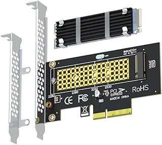 محول جلوتريندز M.2 PCIe NVMe 4.0/3.0 مع حوض تسخين M.2 سميك 0.12 بوصة لـ M.2 PCI SSD (NVMe وAHCI)، PCIE 3.0X 4 سرعة كاملة، تركيب الكمبيوتر المكتبي (PA09-HS)