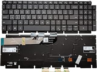 مجموعة كيبورد مدمج ومفك بتصميم أمريكي متوافق مع لاب توب ديل G15 5510 5511 5515/G15 5520 5521 5521 5525 ديل G15 5510 5511 5515 من ييجياتيك®، توفر مفاتيح عربية غير مؤكد (سبعة ألوان مع إضاءة خلفية)
