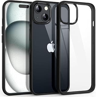 Compatible with iPhone 15 (6.1 inch) Case, Crystal Clear Shockproof Protective Case [Non-Yellowing] [Military Grade Drop Protection] - Black