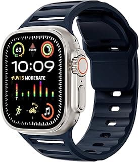 V Volt Ocean Sport Band Compatible with Apple Watch Series 1 2 3 4 5 6 7 8 9 10 Ultra Ultra 2 SE 42mm 44mm 45mm 46mm 49mm, Soft Silicone Replacement Strap, Perfect for Sport.