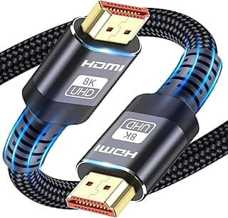 كابل ATETEO HDMI 2.1 يدعم 10K و 8K، طول 3 متر، فائق السرعة 48Gbps، يدعم (8K@60Hz 7680x4320, 4K@120Hz)، يدعم Dynamic HDR و eARC و Dolby Atmos