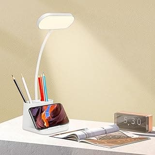 مصباح مكتب LED، مصباح طاولة LED، 3 ألوان و8 مستويات سطوع، مصباح بجانب السرير قابل للتعتيم، مصباح قراءة، مثالي للقراءة والعمل
