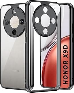 جراب حماية نحيف مضاد للصدمات بظهر صلب PC وإطار TPU ناعم غير قابل للاصفرار متوافق مع Honor X9D (شفاف)
