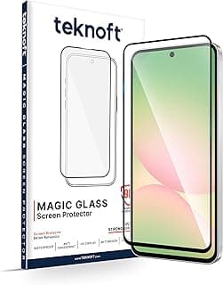 سكرين بروتكتور زجاج مقوى Teknoft فاخر لهاتف سامسونج Galaxy A56 بصلابة 9H، مقاوم للبصمات واللطخات، صورة HD مع حماية قوية إضافية