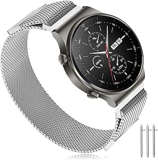 Huawei Watch GT2 46mm/Huawei Watch GT2e Band, 22mm Mesh Stainless Steel Double Magnetic Bracelet for Huawei Watch GT2 Pro/Huawei Watch GT Active/Huawei Watch 3/3 Pro/Amazfit GTR 3/2