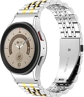 حزام معدني Dl3 Mobilak مقاس 20 مم لساعة سامسونج Gear Sport, Watch 4/5/5 Pro, S2 Classic, Active 2 40mm 44mm, Amazfit GTS 3/4/4 Mini, Bip 3/Pro/U, GTS 2 Mini/2e