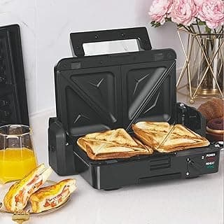 Electric Waffle Maker Grill Sandwich Maker Toaster 4 in 1 Multifunctional Non-Stick Plates Panineuse Et Grill 4en1 1200W KC-1171