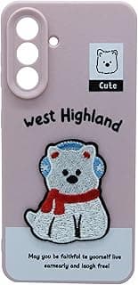 Plastic Back Cover With Cute Design For Samsung Galaxy A26 - Pink & White