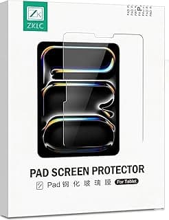 اسكرينة حماية زجاج مقوى لجهاز ابل iPad Air مقاس 11 بوصة بمعالج M2/M3/M4 (2024-2026)، صلابة 9H، مضادة للكسر والخدش، شاشة HD، لمس ناعم