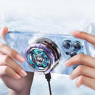 Mag-Safe Cell Phone Cooling Fan Pad, Phone Cooler for Gaming Portable iPhone Cooling Case Fan with RGB Light, Ventilador Keep Phone Cool in Car or Hot Weather for iPhone/Android/Tablet/iPad Series