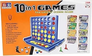 Connect 4 Large Game by – Next Store 10 Games in One – Assorted Family Strategy Game – Intellectual Skills Development – Fun Games for Kids and Adults