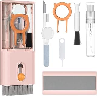 Keyboard Cleaning Set - Cleaning Kit for Airpods 10 in 1 Keyboard Cleaner with Brush Headphone Cleaning Pen, Multifunctional Cleaning Set for Camera, Laptop, PC Monitor, Phone, Pink