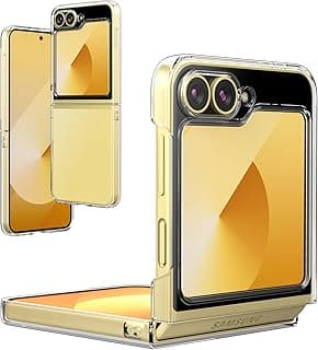 فولو جراب لسامسونج جالاكسي Z Flip 6، جراب شفاف، نحيف بظهر صلب PC واطار TPU مقاوم للصدمات ومقاوم للخدش لسامسونج جالاكسي Z Flip6 5G 2024 (كريستال شفاف)