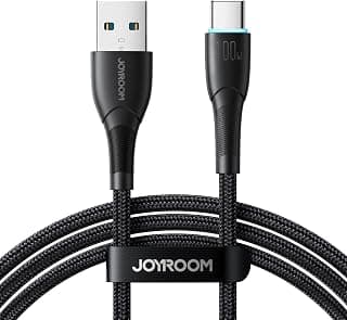 كابل ناقل بيانات للشحن السريع بقدرة 100 واط من سلسلة ستاري جوي روم SA32-AC6 USB-A إلى نوع C بطول 1 متر لون أسود هاتف ذكي حاسوب لوحي محمول