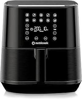 Nutricook Air Fryer 2, 5.5 Liter Black, 1700 Watts, Digital Control Panel Display, 10 Preset Programs With Built-In Preheat Function + CRED Quick Pull Chopper 650 ml, 2yrs Warranty, Amazon exclusive
