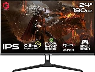 GAMEON 24 Inch 2K QHD Gaming Monitor Fast IPS 2560x1440 Display 180Hz Smooth Performance 0.5ms Adaptive Sync HDMI 2.1 Ideal for PC Console Gaming and Daily Use