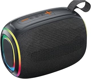 Experience Ultimate Audio with Pure Bass Hyper Portable Speaker TWS Wireless Pairing RGB Colorful Lights Type-C Charging Supports USB and TF Card, XS-620 Black