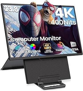 V2COM شاشة D1 المحمولة بدقة 4K UHD، مقاس 60.5 سم، للاستخدام الاحترافي والترفيهي