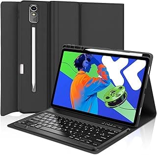IVEOPPE Case with Keyboard for Lenovo Idea Tab Pro 12.7 Inch 2025, Bluetooth Removable Magnetic QWERTZ Keyboard for Lenovo Idea Tab Pro 12.7 Inch (TB-373FU/TB-375FC), Black